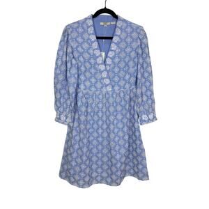 Mahila NWT Women’s Blue and White Eyelet Camilla Dress size Small